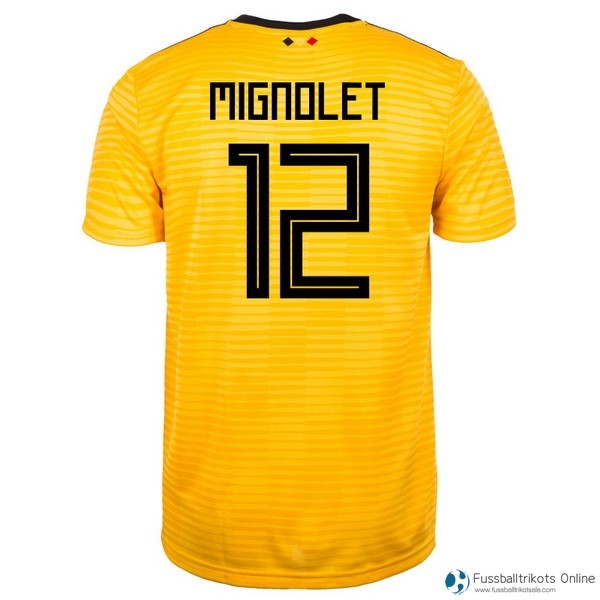 Belgica Trikot Auswarts Mignolet 2018 Gelb Fussballtrikots Günstig